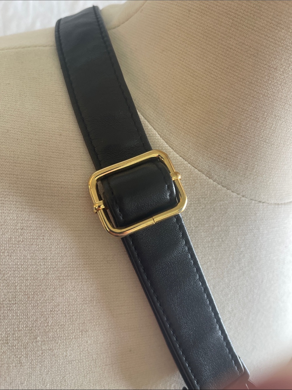 Etienne Aigner Black Leather Belt Bag with Gold Logo Fanny Pack - Picture 4 of 13